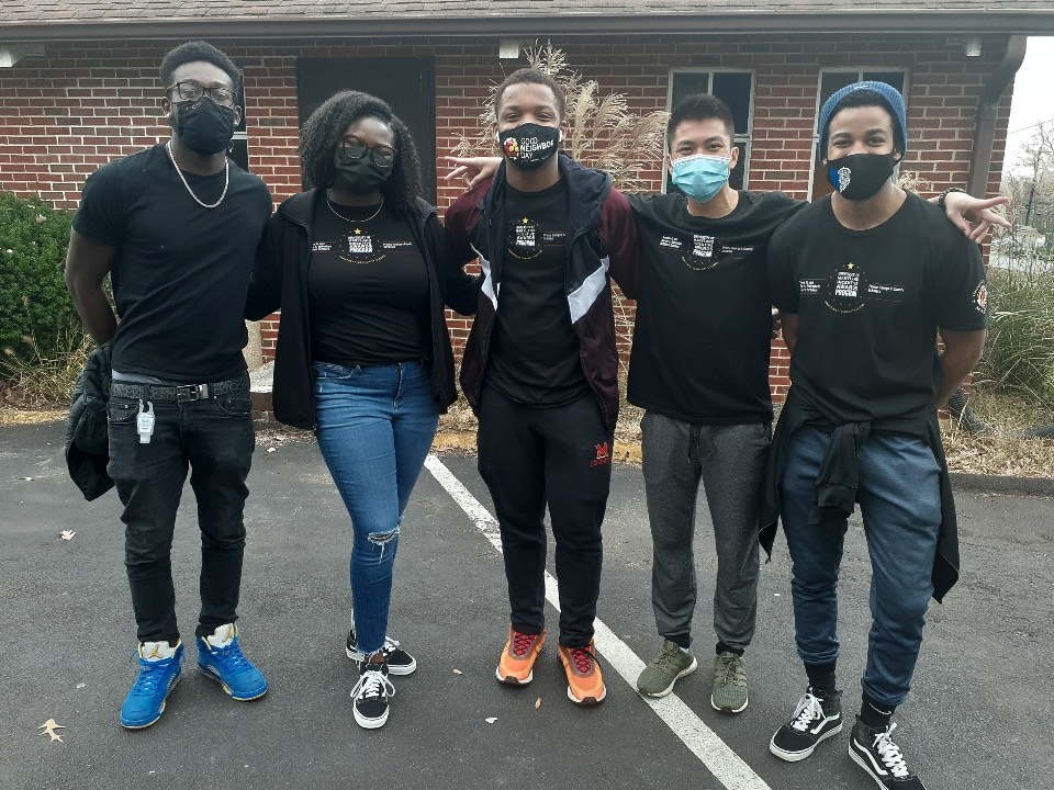 group photo at food bank